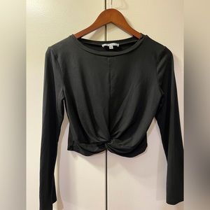 Long Sleeve Black Cropped Top Size M